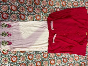 Maroon Straight Kurta with Printed Palazzos