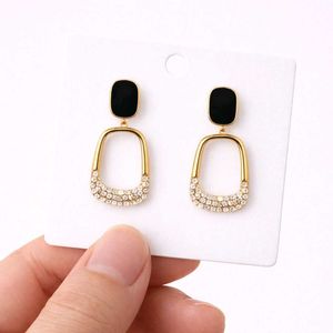 Elegant Gold & Black Drop Earrings