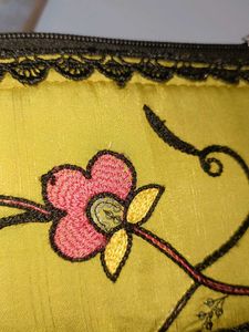 Embroidered Floral pouch