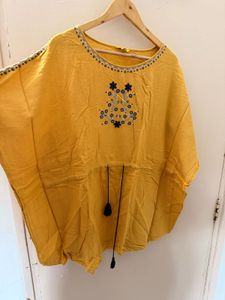 🔥Free Delivery 🔥Global desi Mustard kaftan Tunic