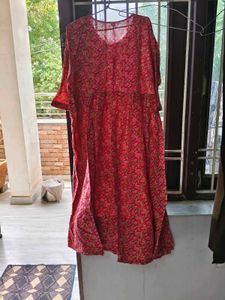 Vibrant Pink Printed Cotton Kurta