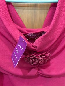 Elegant Fuchsia Pink Cowl Neck Sleeveless Party To
