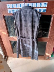 Plaid Sleeveless Button-Up Dress