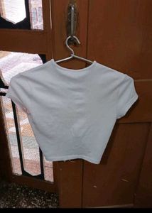 Chic White Ruched V-Neck Crop Top