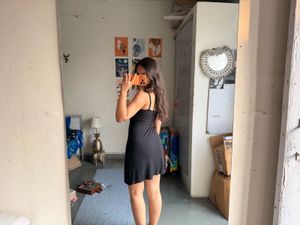 Chic Black Twist Front Mini Dress