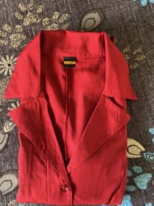 off duty red office shirt