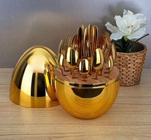 Sale-24 Piece Cutlery Set- Golden Colour