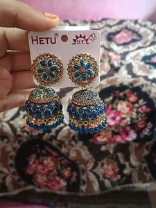 Exquisite Blue Jhumka Earrings