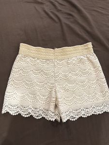 White Lace Shorts