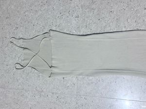 Cream Ribbed Knit Maxi Dress fully stretchable fit