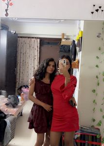 Chic Red Off-Shoulder Ruched Dress