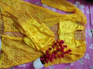 Yellow Lace Kurta Set