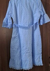 Brand New Light Blue cotton Flared Sleeve Wrap