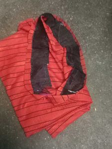 Red Striped Blouse material