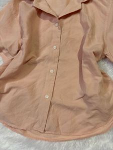 Sheer Peach Button-Up shirt