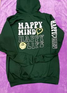 Green Graphic Print Hoodie