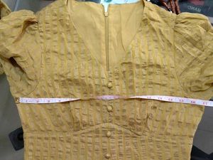 KOREAN/Chinese Yellow Midi Dress