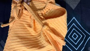 Orange Textured Cami Crop Top