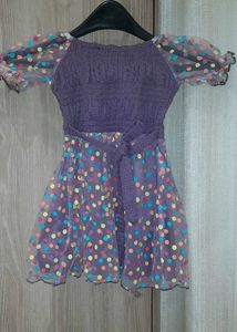 Set of 2- Polka Dot Mesh Dresses (12-24m)