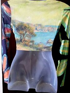Artistic Landscape Print Crop Top no 98