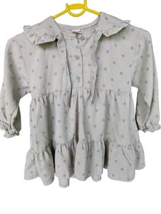 Chic Polka Dot Tiered Kurta