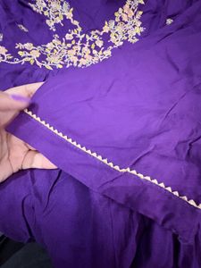 beautiful purple kurta and dupatta