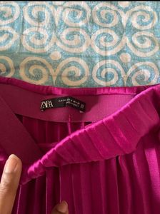 Zara Chic Pleated Midi Skirt