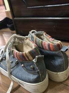Unique Denim High-Top Sneakers