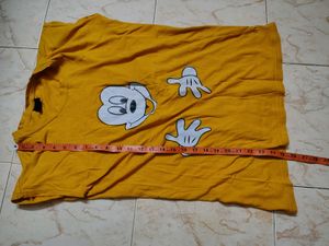 Yellow Mickey Mouse Graphic T-Shirt