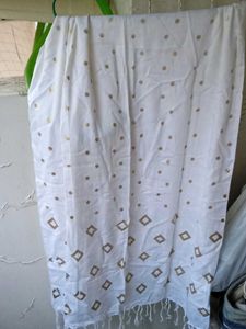 White &amp; Gold Diamond Scarf