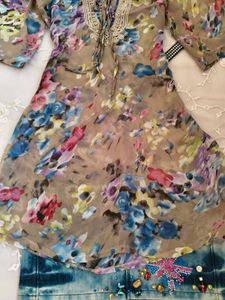 chatpata neckline sheer kurti