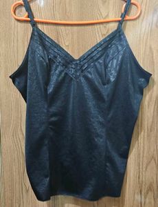 Chic Black Floral Self Print Cami top
