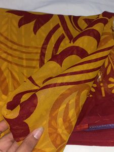 NEW MUSTARD PRINTED SAREE