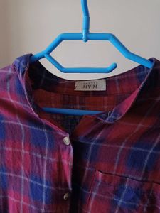 pink &amp; Blue Plaid Button-Up Shirt