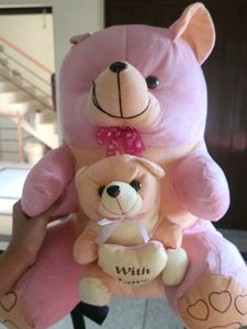 Giant Pink Teddy Bear with Baby Tedd