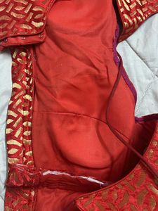 Red &amp; Gold Brocade Blouse