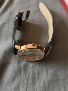 Black Strap  Watch With Oversize  Dial