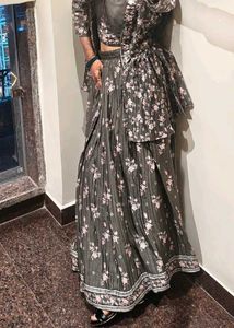 Elegant Floral Print Lehenga Choli jacket set