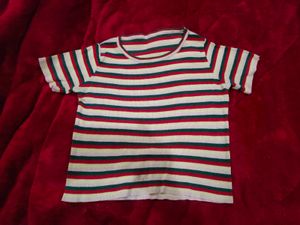 Retro Striped Tee with Denim