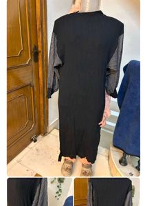 Black Midi Dress with Unique Sleeves