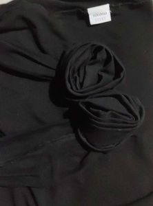 Chic Black Sheer Neckline Dress