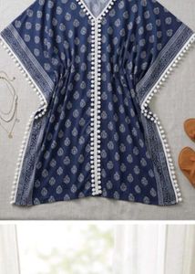 Stylish Blue Kaftan Cover-Up