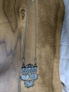Silver Tone Bohemian long Pendant Necklace