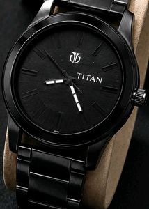 Titan Black Dial Men's Watch
