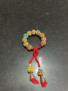 Colorful Beaded Bracelet with Tassels