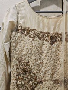 Cream stunning hand puffy gown