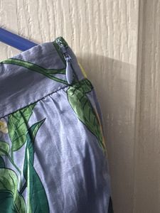Tiered Lemon Print Midi Skirt