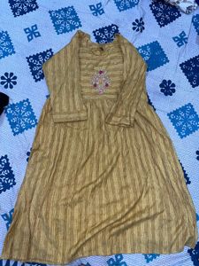 Ethnic Striped Kurta with Embellishment