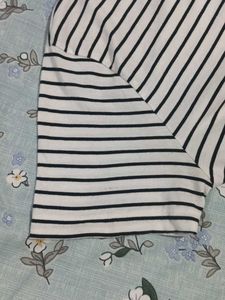 Striped T-Shirt with Cute Dog Patch