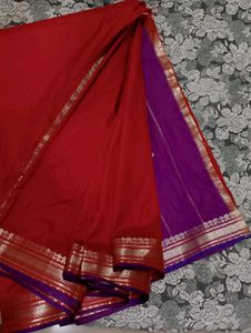 Elegant Red &amp; Purple Saree
